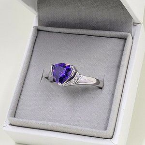 Sterling Silver Trillion Cut Ring